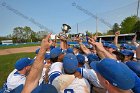 Baseball vs Babson  Wheaton College Baseball players celebrate their victory over Babson to win the NEWMAC Championship for the third year in a row. - (Photo by Keith Nordstrom) : Wheaton, baseball, NEWMAC